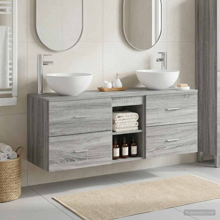Set dulap baie 3 buc. Sonoma gri 49,5 x 41 x 64,5 cm WALTI