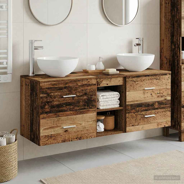 Set dulap baie 3 buc. Lemn vechi 49,5 x 41 x 64,5 cm WALTI