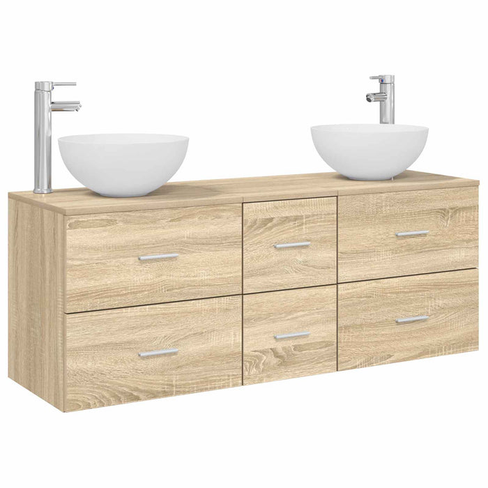 Set dulap baie 3 buc. Stejar Sonoma 49,5 x 41 x 64,5 cm WALTI