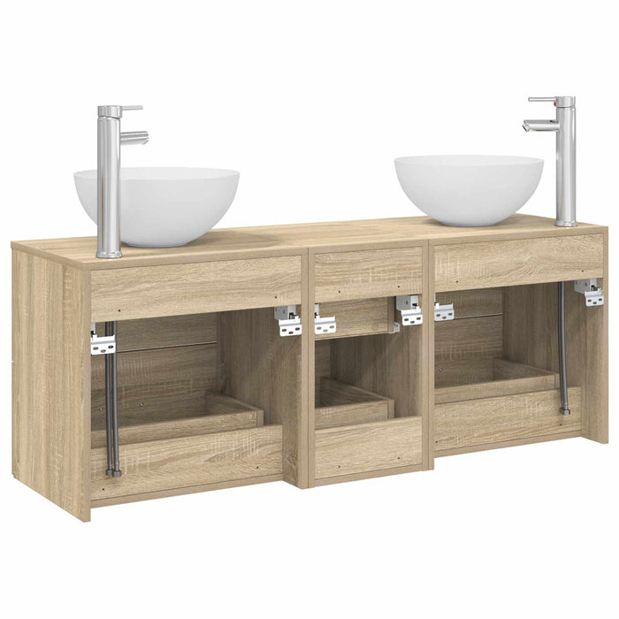 Set dulap baie 3 buc. Stejar Sonoma 49,5 x 41 x 64,5 cm WALTI