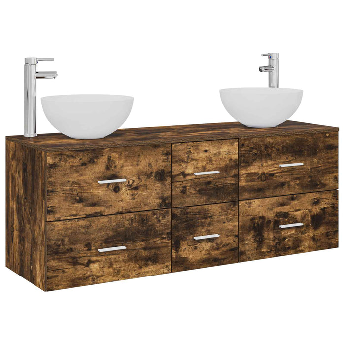 Set dulap baie 3 buc. Stejar fumuriu 49,5 x 41 x 64,5 cm WALTI