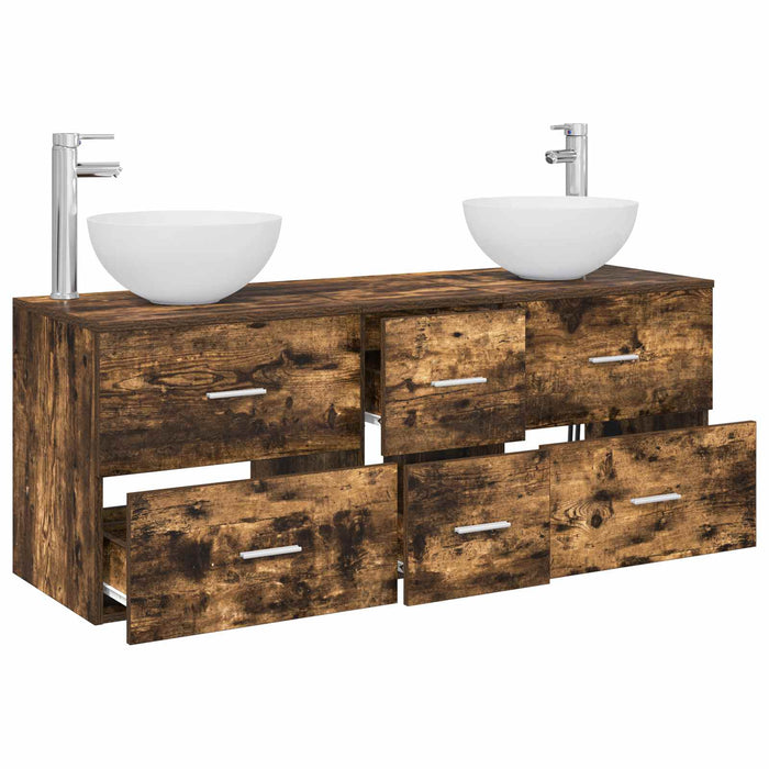 Set dulap baie 3 buc. Stejar fumuriu 49,5 x 41 x 64,5 cm WALTI