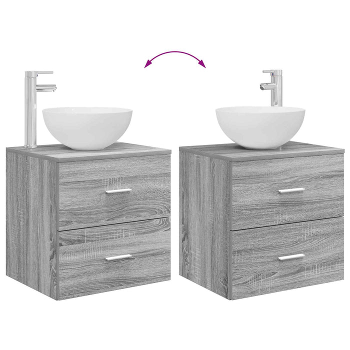 Set dulap baie 3 buc. Sonoma gri 49,5 x 41 x 64,5 cm WALTI