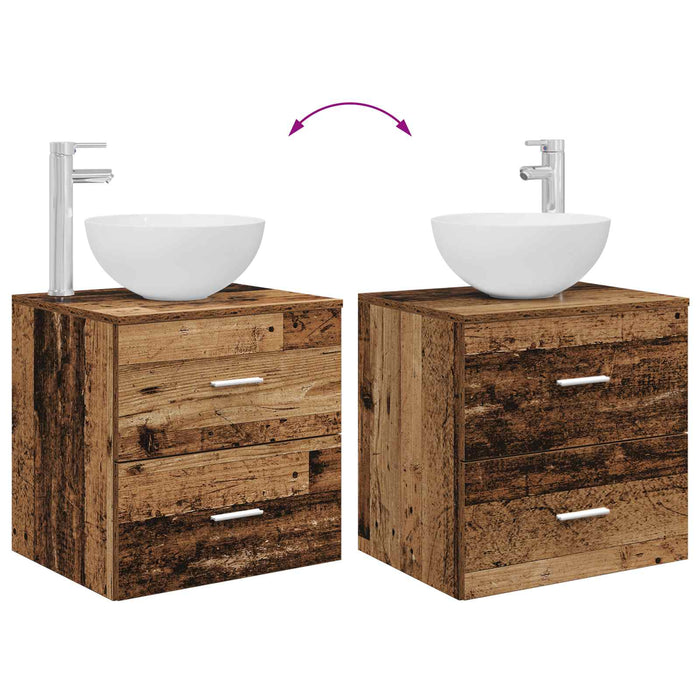 Set dulap baie 3 buc. Lemn vechi 49,5 x 41 x 64,5 cm WALTI