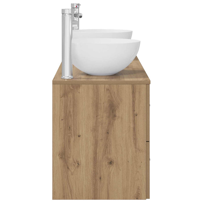 Set dulap baie 3 buc. Stejar Artizanal 49,5 x 41 x 64,5 cm WALTI