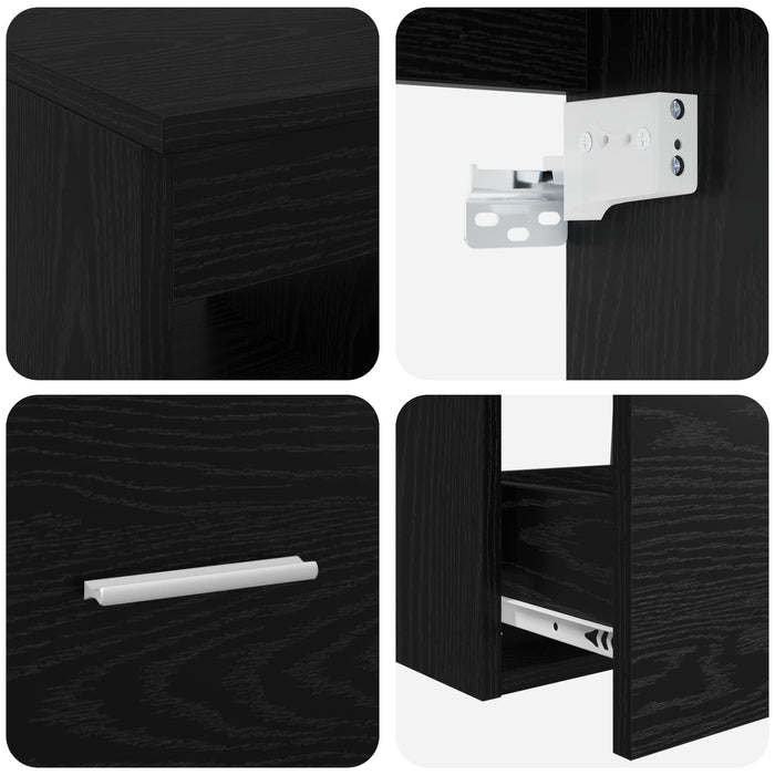 Set dulap baie 3 buc. Stejar Negru 49,5 x 41 x 63 cm WALTI