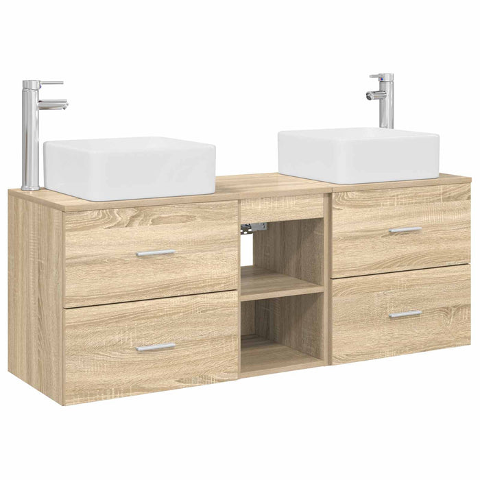 Set dulap baie 3 buc. Stejar Sonoma 49,5 x 41 x 63 cm WALTI
