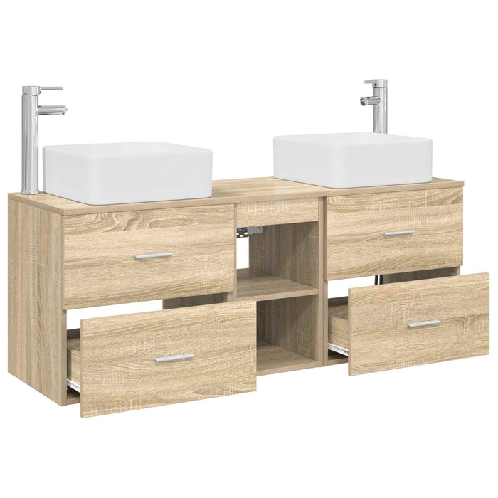 Set dulap baie 3 buc. Stejar Sonoma 49,5 x 41 x 63 cm WALTI