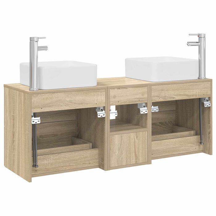 Set dulap baie 3 buc. Stejar Sonoma 49,5 x 41 x 63 cm WALTI