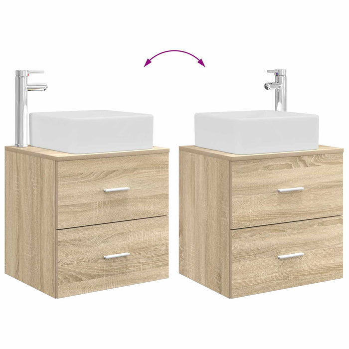 Set dulap baie 3 buc. Stejar Sonoma 49,5 x 41 x 63 cm WALTI