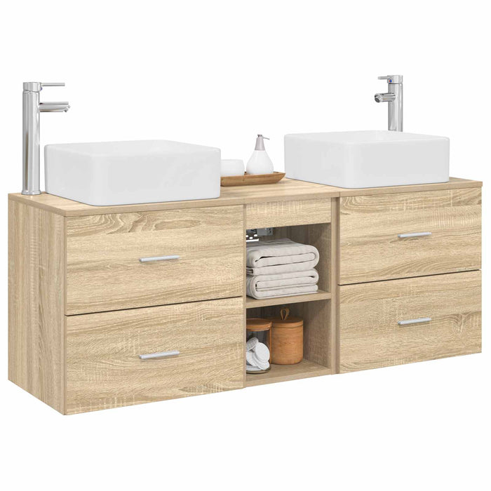 Set dulap baie 3 buc. Stejar Sonoma 49,5 x 41 x 63 cm WALTI