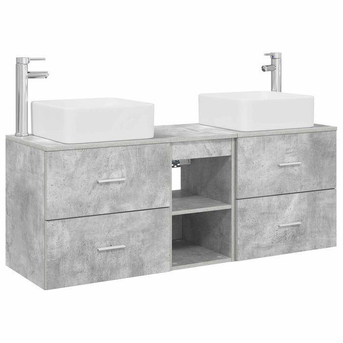 Set dulap baie 3 buc. Gri Beton 49,5 x 41 x 63 cm WALTI