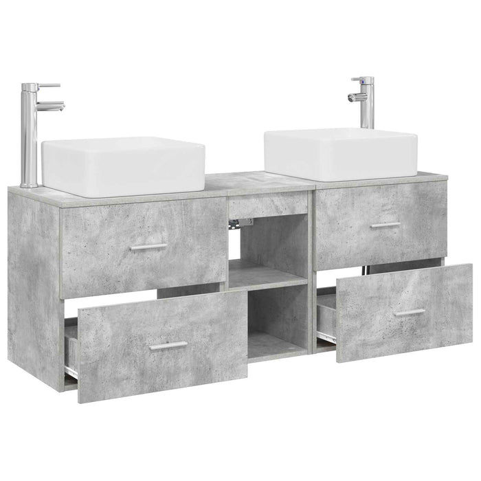 Set dulap baie 3 buc. Gri Beton 49,5 x 41 x 63 cm WALTI
