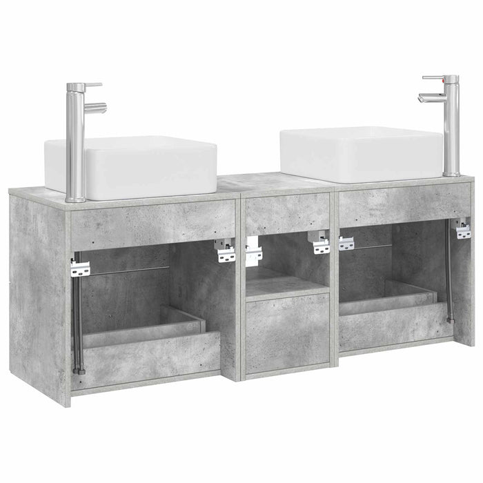 Set dulap baie 3 buc. Gri Beton 49,5 x 41 x 63 cm WALTI