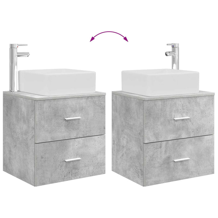 Set dulap baie 3 buc. Gri Beton 49,5 x 41 x 63 cm WALTI