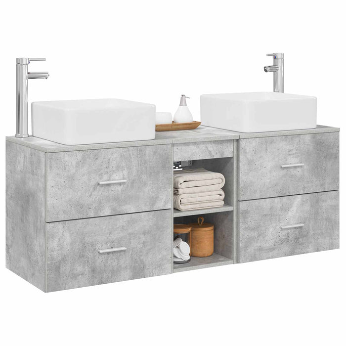 Set dulap baie 3 buc. Gri Beton 49,5 x 41 x 63 cm WALTI
