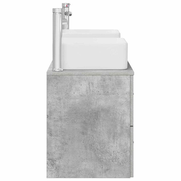 Set dulap baie 3 buc. Gri Beton 49,5 x 41 x 63 cm WALTI