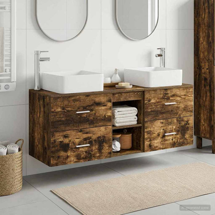 Set dulap baie 3 buc. Stejar fumuriu 49,5 x 41 x 63 cm WALTI