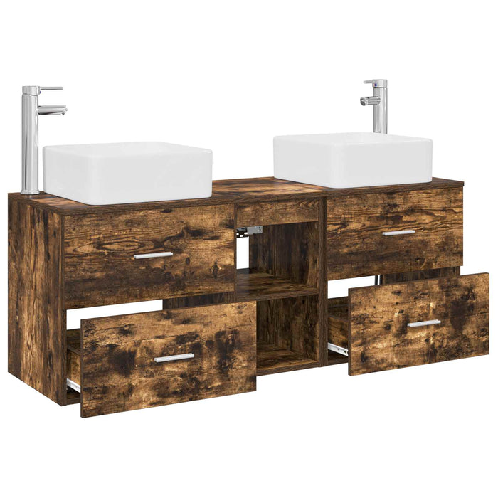 Set dulap baie 3 buc. Stejar fumuriu 49,5 x 41 x 63 cm WALTI