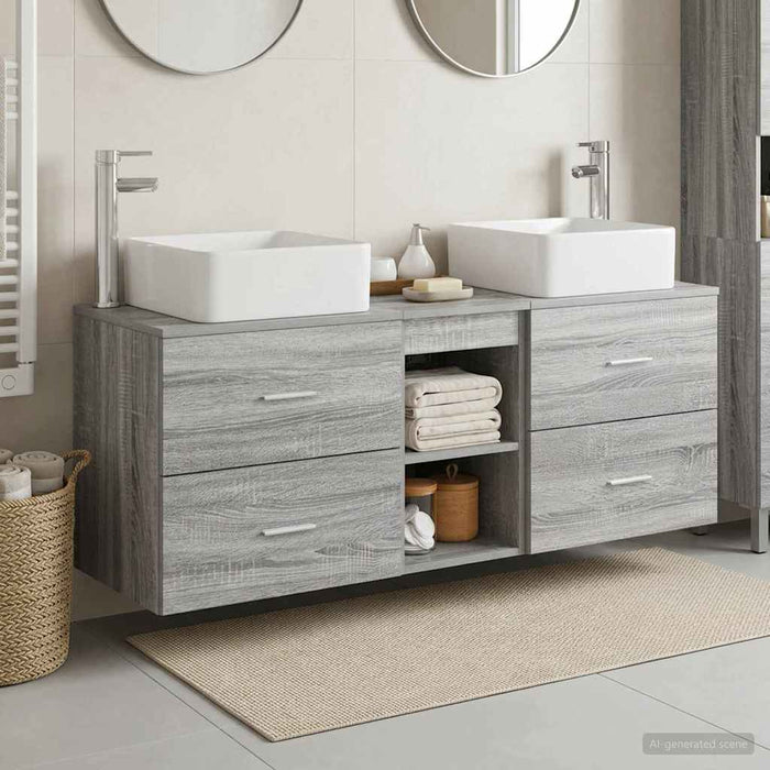 Set dulap baie 3 buc. Sonoma gri 49,5 x 41 x 63 cm WALTI
