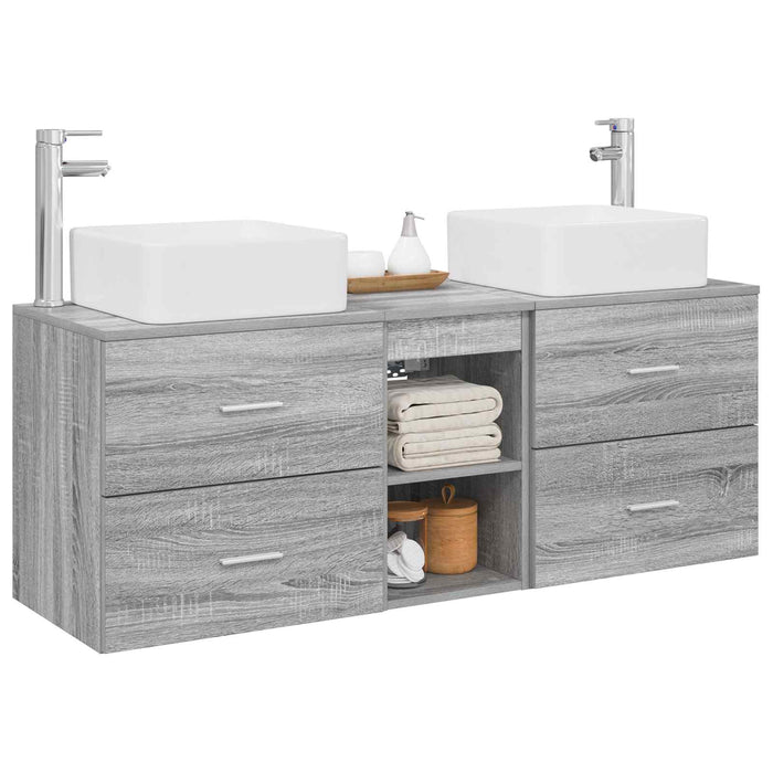 Set dulap baie 3 buc. Sonoma gri 49,5 x 41 x 63 cm WALTI