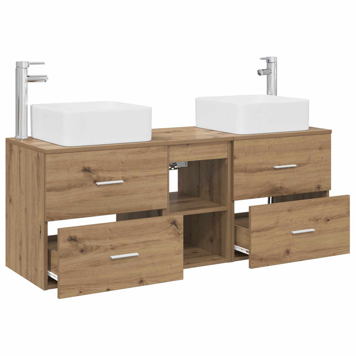 Set dulap baie 3 buc. Stejar Artizanal 49,5 x 41 x 63 cm WALTI