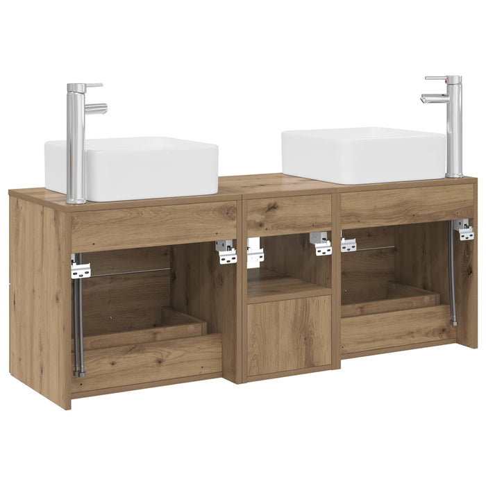 Set dulap baie 3 buc. Stejar Artizanal 49,5 x 41 x 63 cm WALTI
