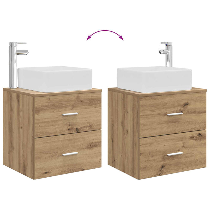 Set dulap baie 3 buc. Stejar Artizanal 49,5 x 41 x 63 cm WALTI