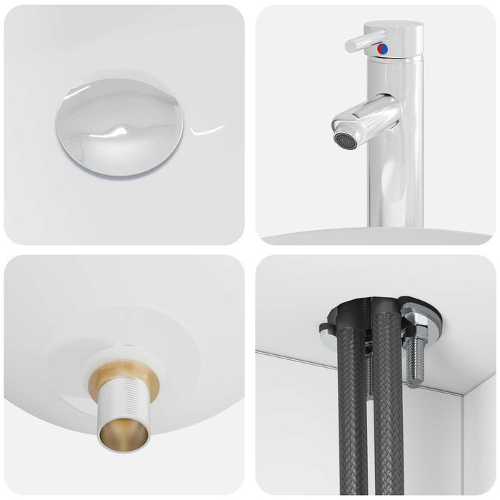 Set dulap baie 3 buc. Alb 49,5 x 41 x 63 cm Lemn prelucrat WALTI