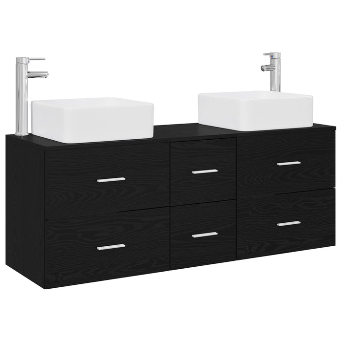 Set dulap baie 3 buc. Negru 49,5 x 41 x 63 cm Lemn prelucrat WALTI