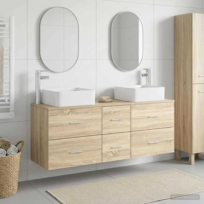 Set dulap baie 3 buc. Stejar Sonoma 49,5 x 41 x 63 cm WALTI