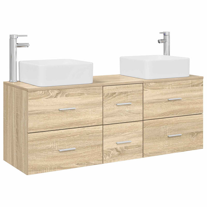 Set dulap baie 3 buc. Stejar Sonoma 49,5 x 41 x 63 cm WALTI
