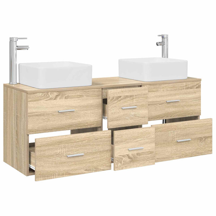Set dulap baie 3 buc. Stejar Sonoma 49,5 x 41 x 63 cm WALTI