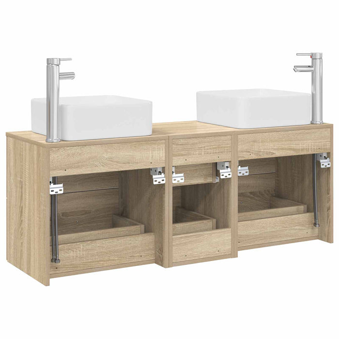 Set dulap baie 3 buc. Stejar Sonoma 49,5 x 41 x 63 cm WALTI