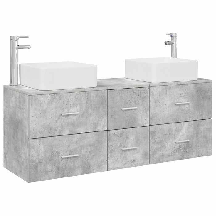 Set dulap baie 3 buc. Gri Beton 49,5 x 41 x 63 cm WALTI