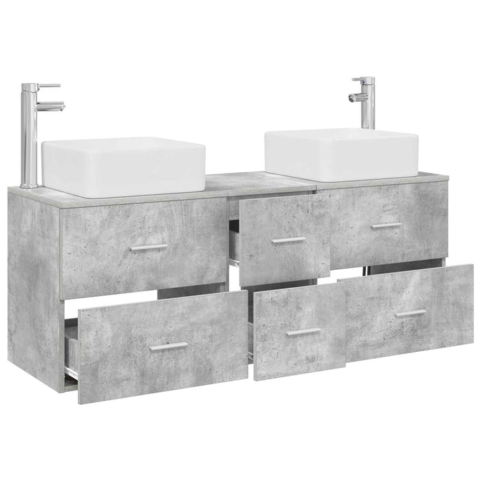 Set dulap baie 3 buc. Gri Beton 49,5 x 41 x 63 cm WALTI