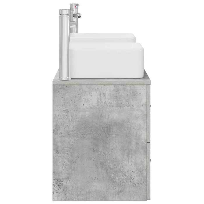 Set dulap baie 3 buc. Gri Beton 49,5 x 41 x 63 cm WALTI