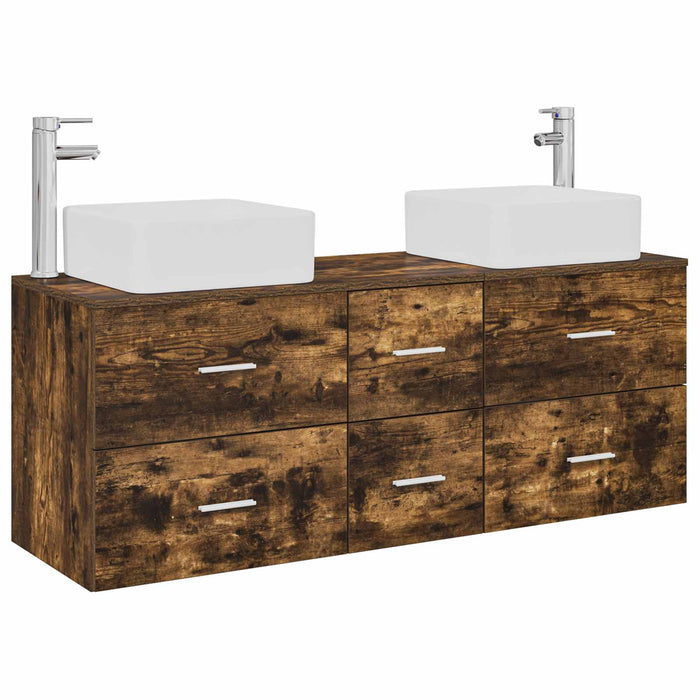 Set dulap baie 3 buc. Stejar fumuriu 49,5 x 41 x 63 cm WALTI