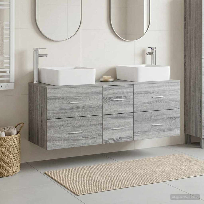Set dulap baie 3 buc. Sonoma gri 49,5 x 41 x 63 cm WALTI