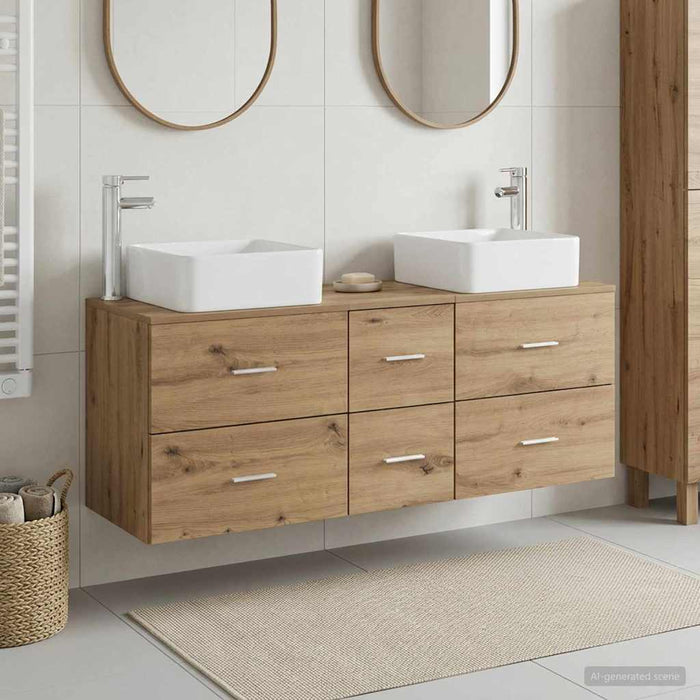 Set dulap baie 3 buc. Stejar Artizanal 49,5 x 41 x 63 cm WALTI