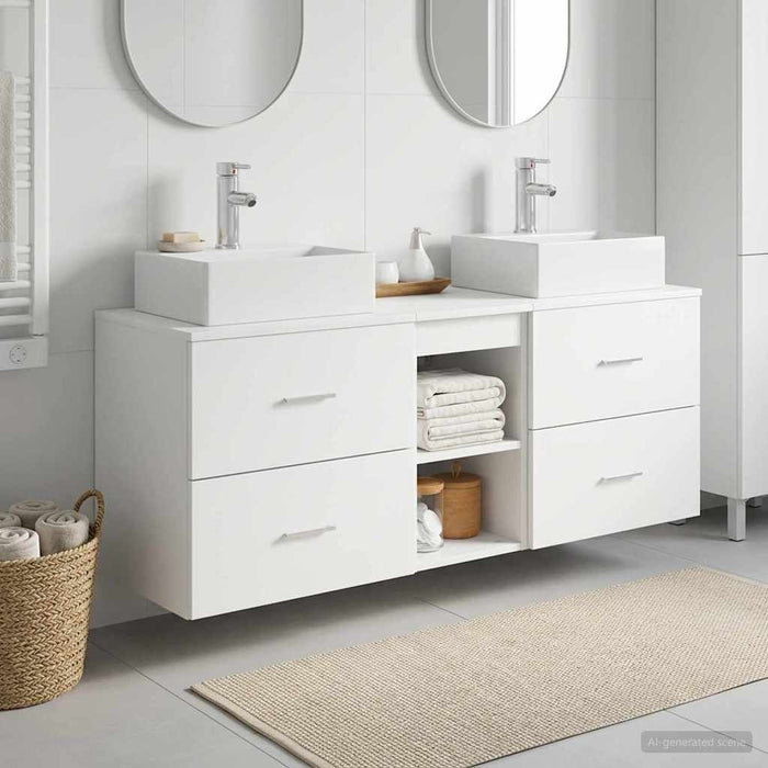Set dulap baie 3 buc. Alb 49,5 x 41 x 62,5 cm Lemn prelucrat WALTI