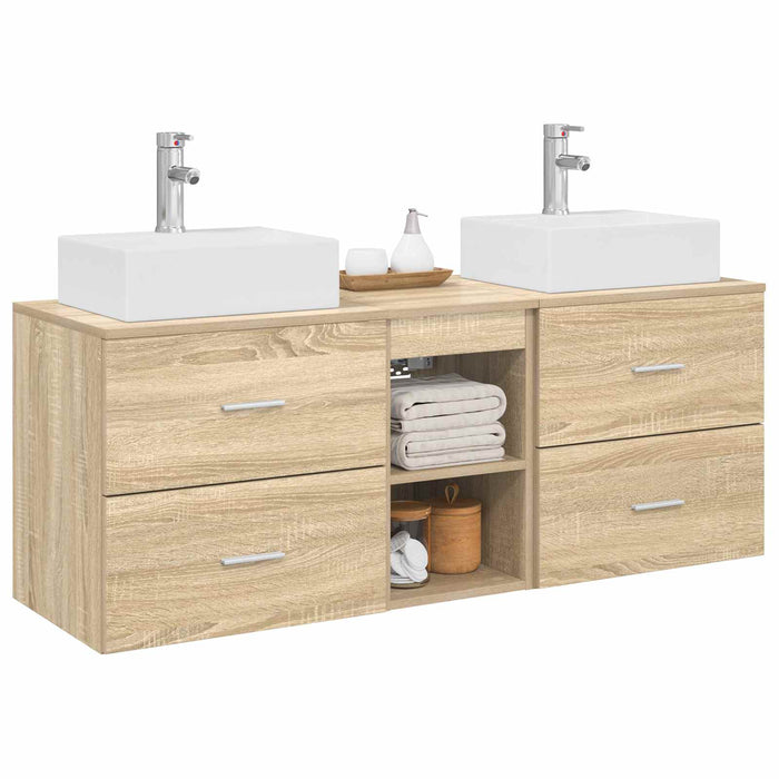 Set dulap baie 3 buc. Stejar Sonoma 49,5 x 41 x 62,5 cm WALTI