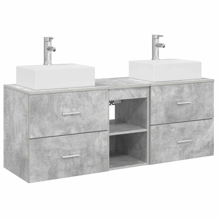 Set dulap baie 3 buc. Gri Beton 49,5 x 41 x 62,5 cm WALTI