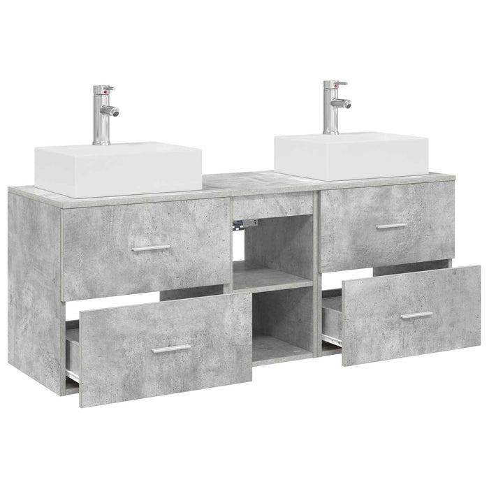 Set dulap baie 3 buc. Gri Beton 49,5 x 41 x 62,5 cm WALTI