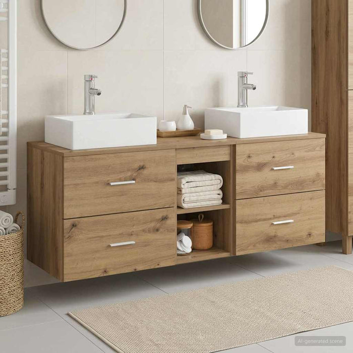 Set dulap baie 3 buc. Stejar Artizanal 49,5 x 41 x 62,5 cm WALTI