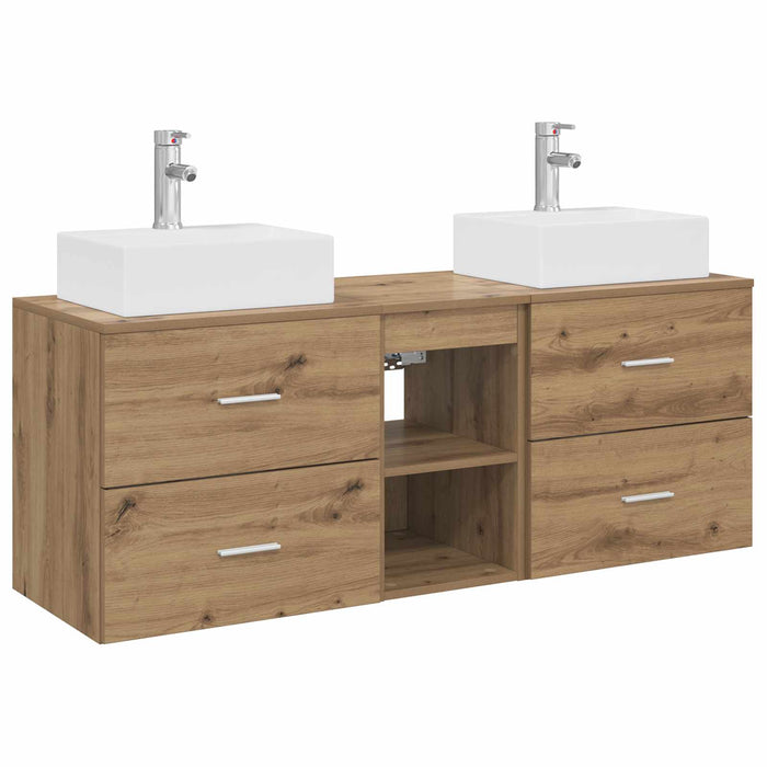 Set dulap baie 3 buc. Stejar Artizanal 49,5 x 41 x 62,5 cm WALTI