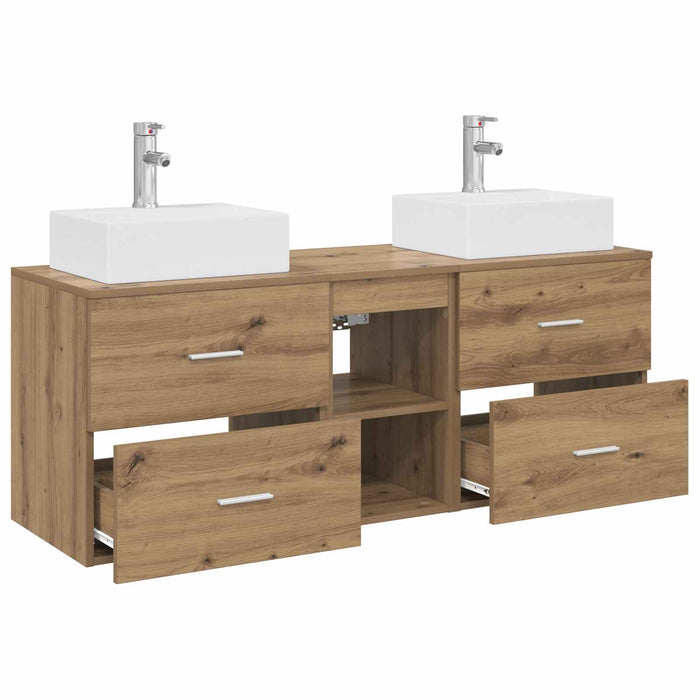 Set dulap baie 3 buc. Stejar Artizanal 49,5 x 41 x 62,5 cm WALTI