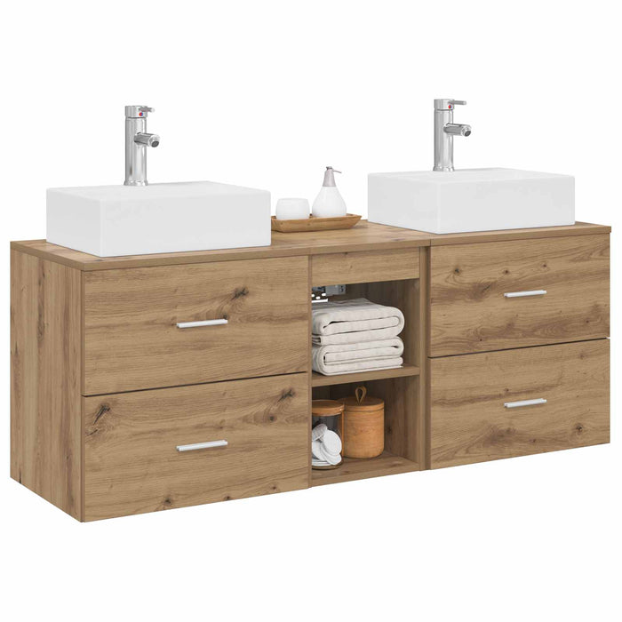 Set dulap baie 3 buc. Stejar Artizanal 49,5 x 41 x 62,5 cm WALTI
