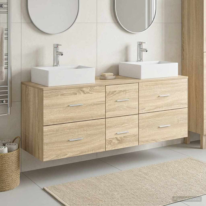 Set dulap baie 3 buc. Stejar Sonoma 49,5 x 41 x 62,5 cm WALTI