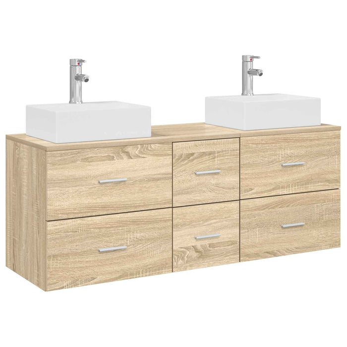 Set dulap baie 3 buc. Stejar Sonoma 49,5 x 41 x 62,5 cm WALTI